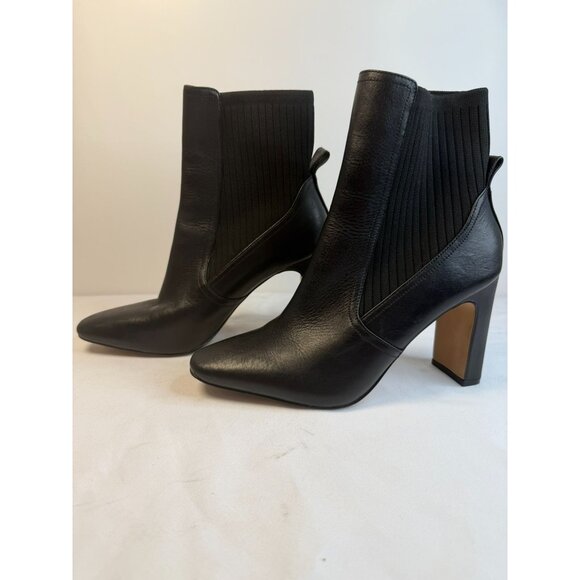 Vince Camuto Sarlaa Ribbed Ankle Booties Women Size 9M Black Block Heel Modern - Picture 6 of 15